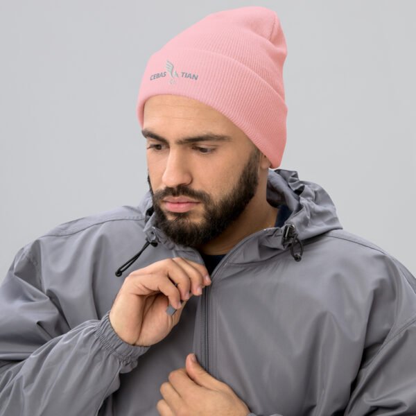 Winged Crest Cuffed Beanie